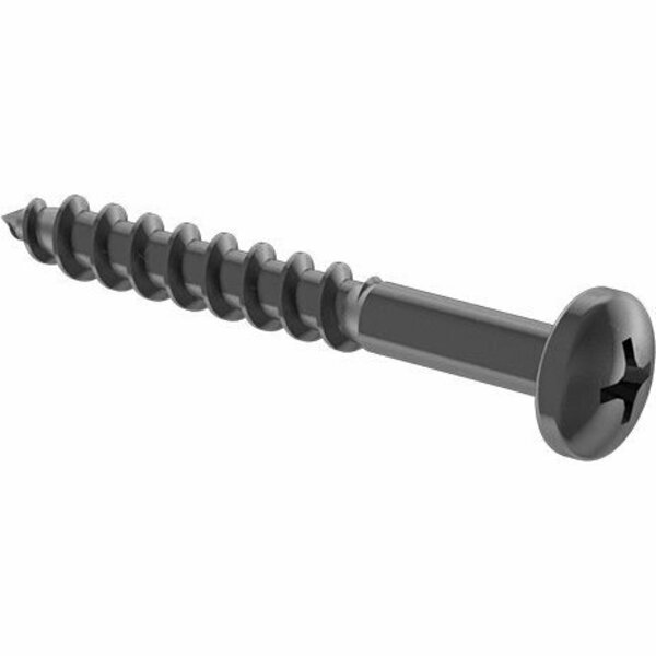 Bsc Preferred Screws for Particleboard and Fiberboard Rounded Head Black-Oxide Steel No 8 Screw 1-3/8 L, 100PK 91555A122